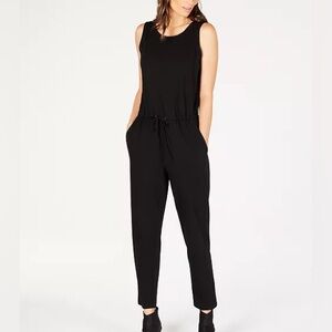 Eileen Fisher Sleeveless Drawstring-Waist Jumpsuit